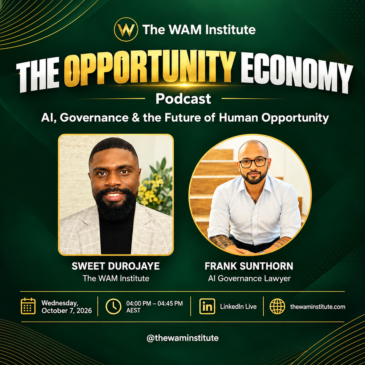 AI, Governance and the Future of Human Opportunity conversation with Frank Sunthorn